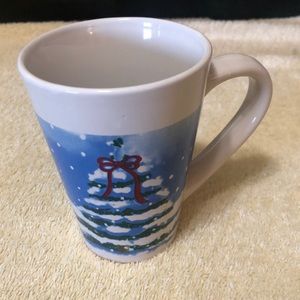 Royal Norfolk Christmas Mug Snowy Tree and  House 4.75x3.5” not including handle
